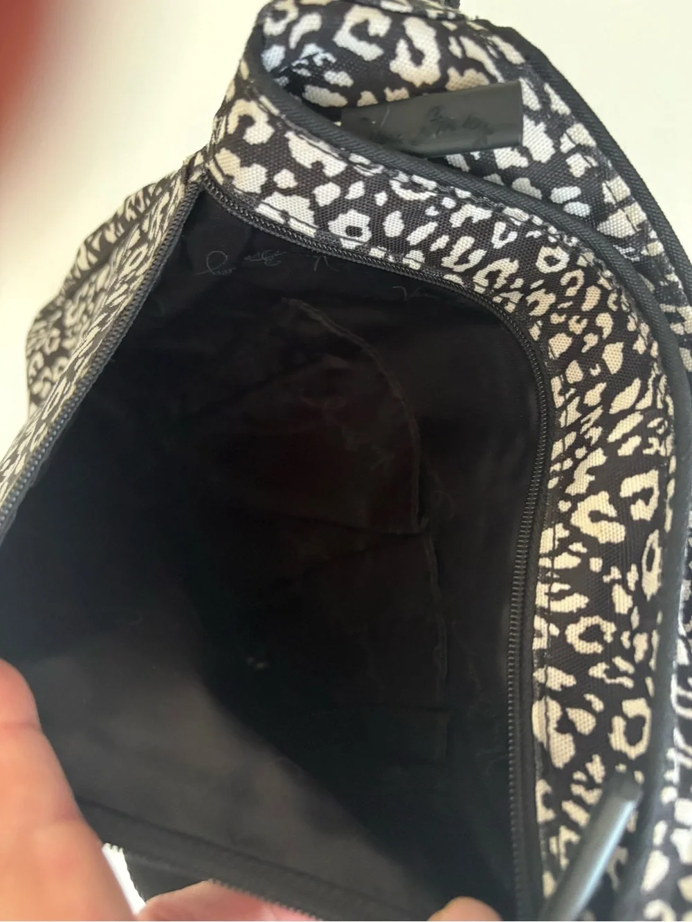Vera Bradley Black and Cream Leopard-Print Crossbody